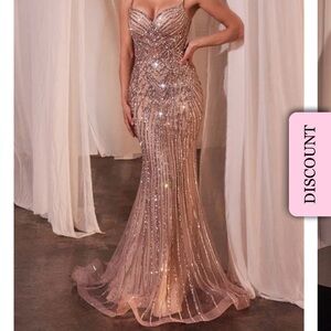 New Ladivine CD846 Elegant Sequin Evening Gown Sz 14 Prom